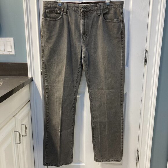 L.L. Bean Gray Cotton Denim Jeans Standard Fit Size 38 x 34 (2 of 2) - Picture 1 of 7